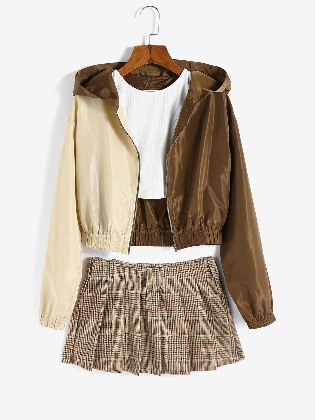 Color Block Hooded Jacket