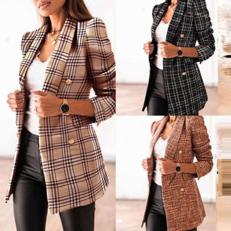 Printed Long Sleeve Blazer Coat