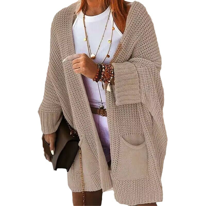 Loose Knit Mid-length Sweater Coat