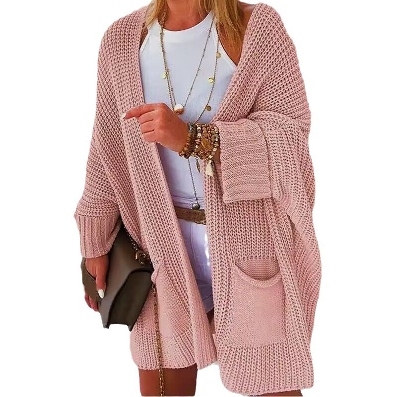 Loose Knit Mid-length Sweater Coat