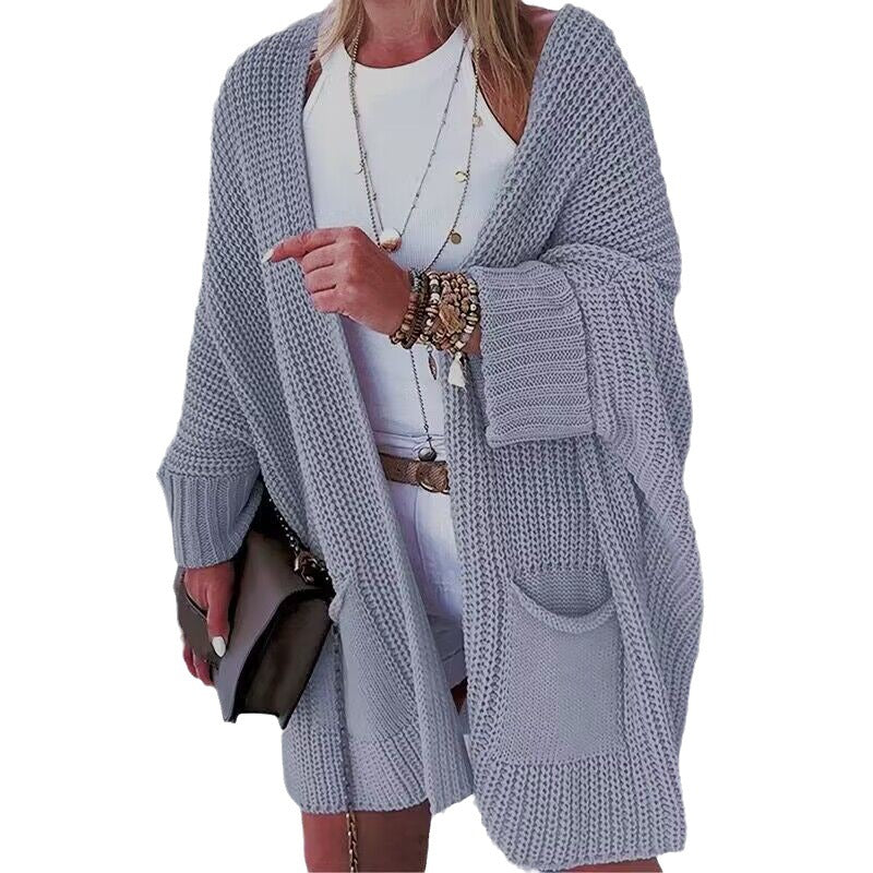 Loose Knit Mid-length Sweater Coat