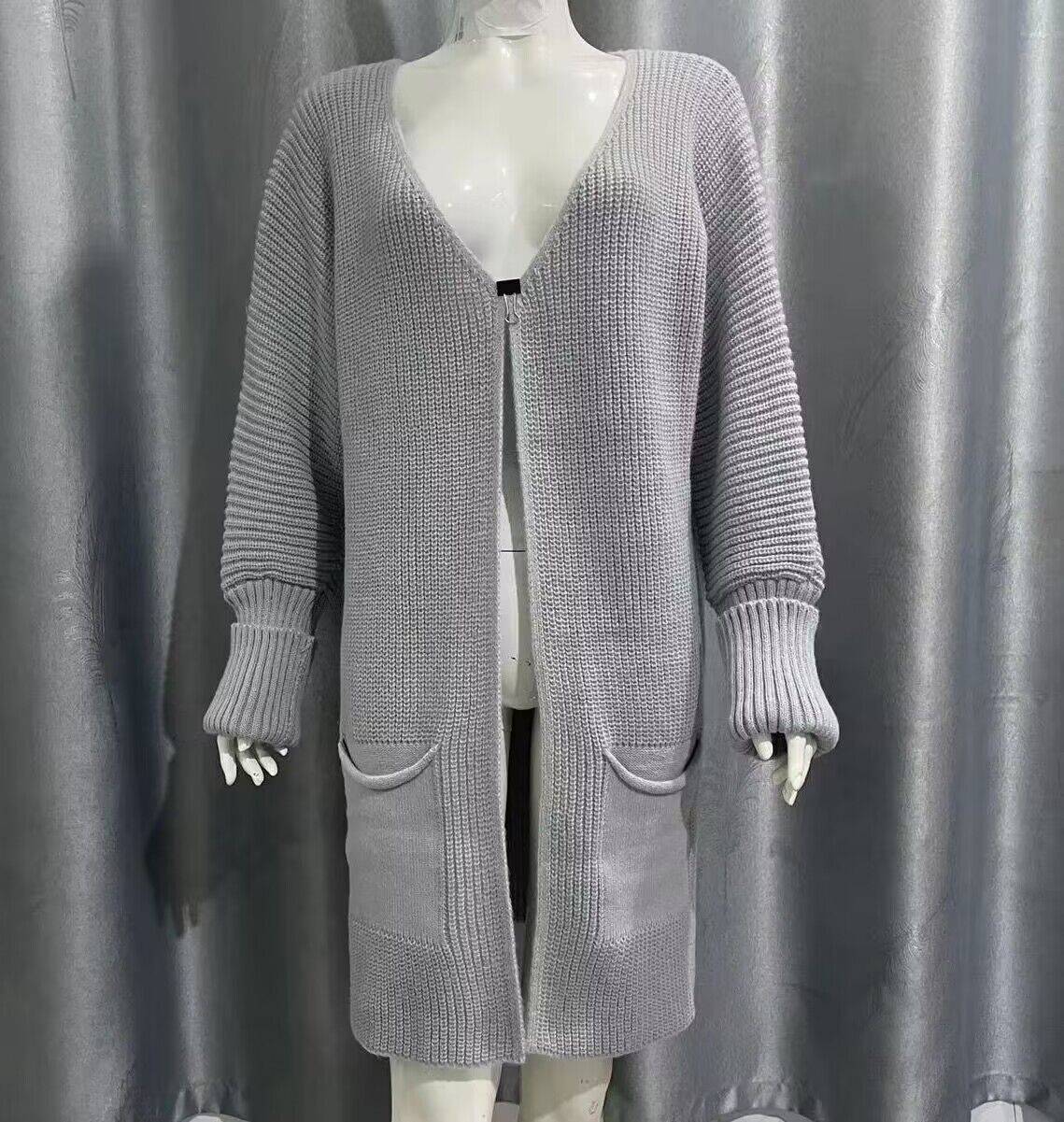 Loose Knit Mid-length Sweater Coat