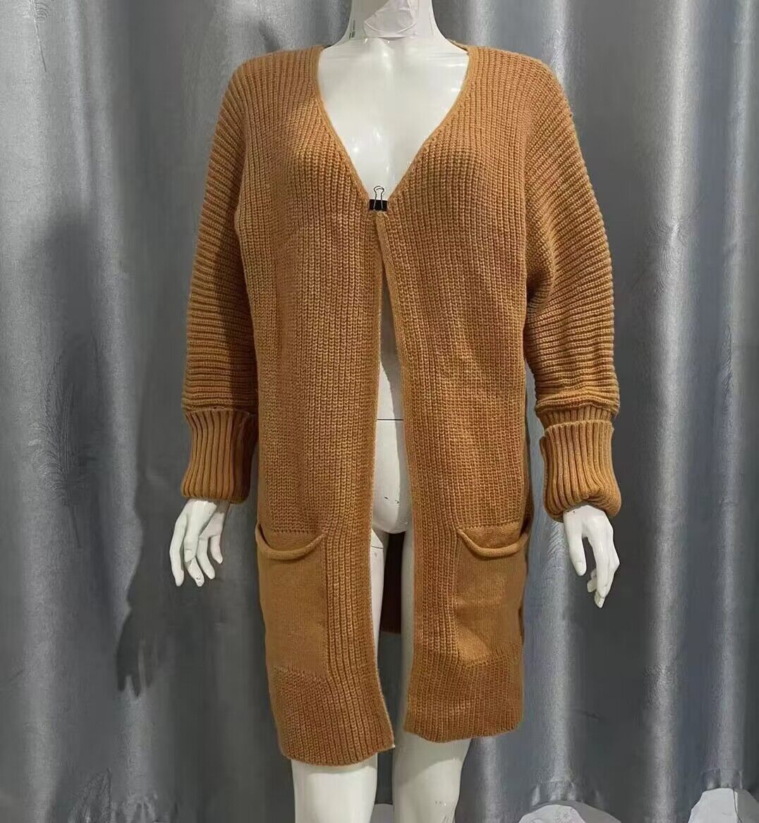 Loose Knit Mid-length Sweater Coat