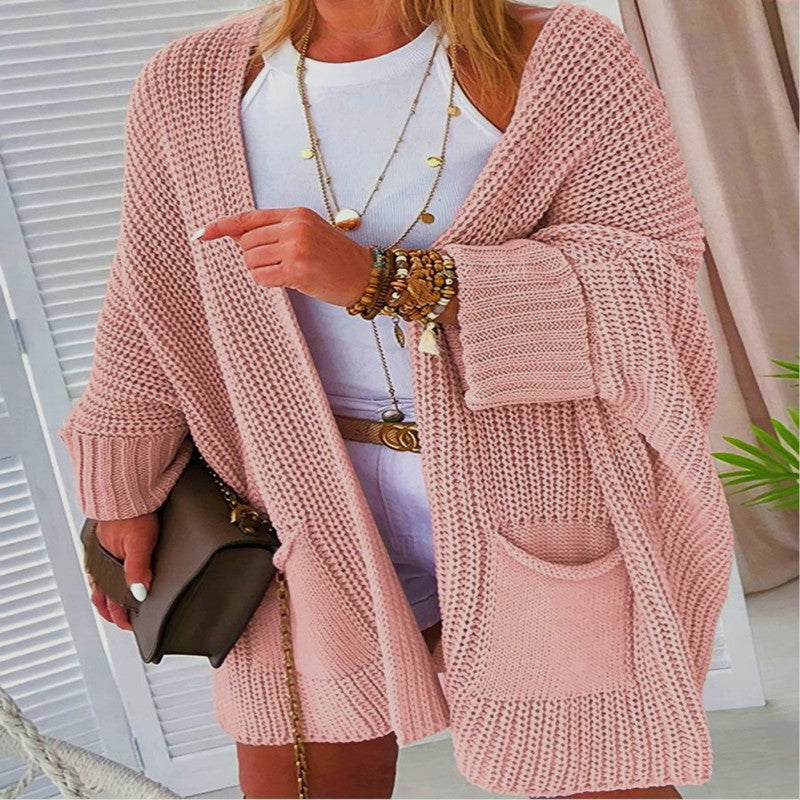 Loose Knit Mid-length Sweater Coat