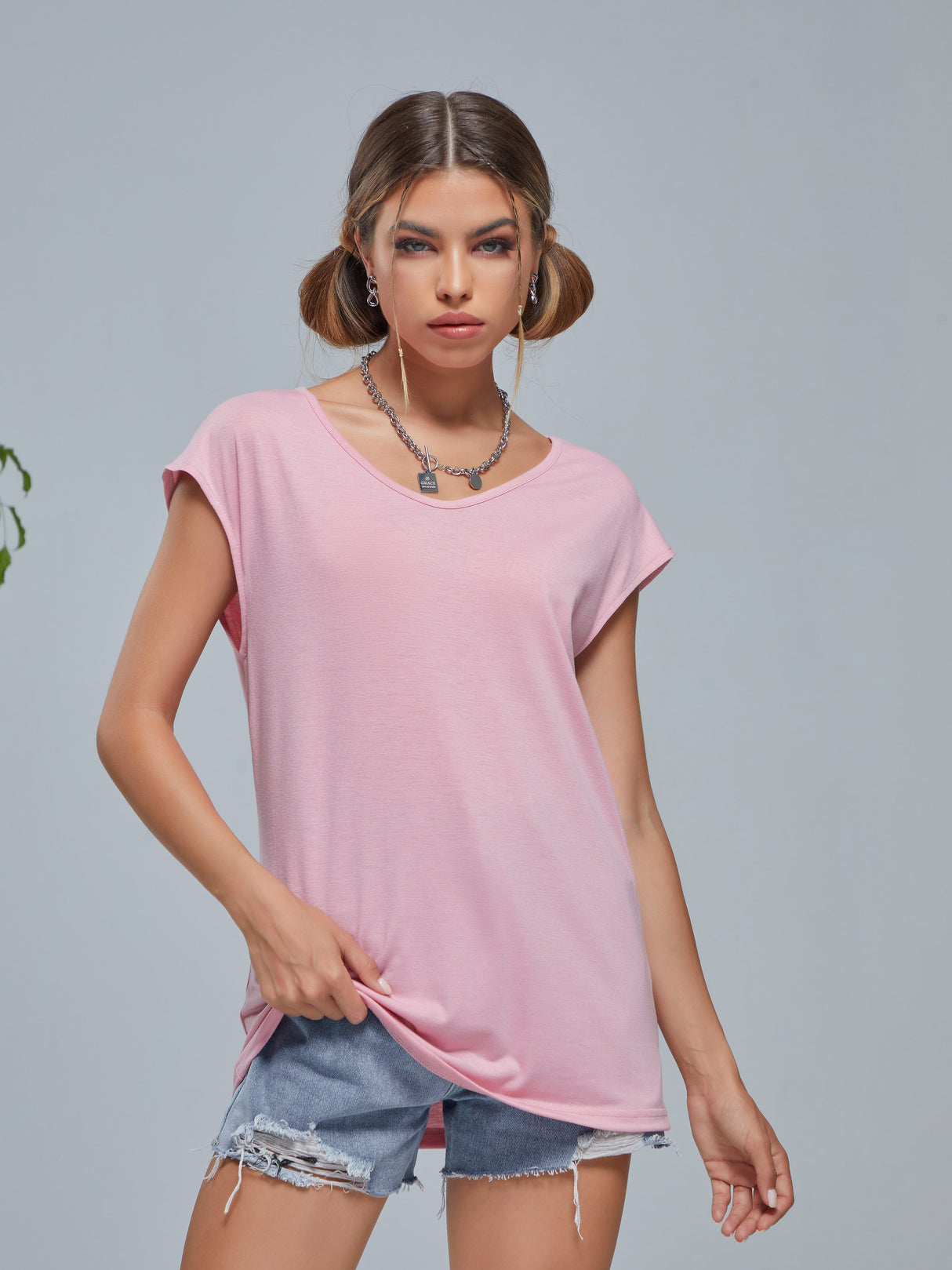 Summer Women Solid Color Tank Top, V-neck Casual Sleeveless Shirts, Women's Clothing