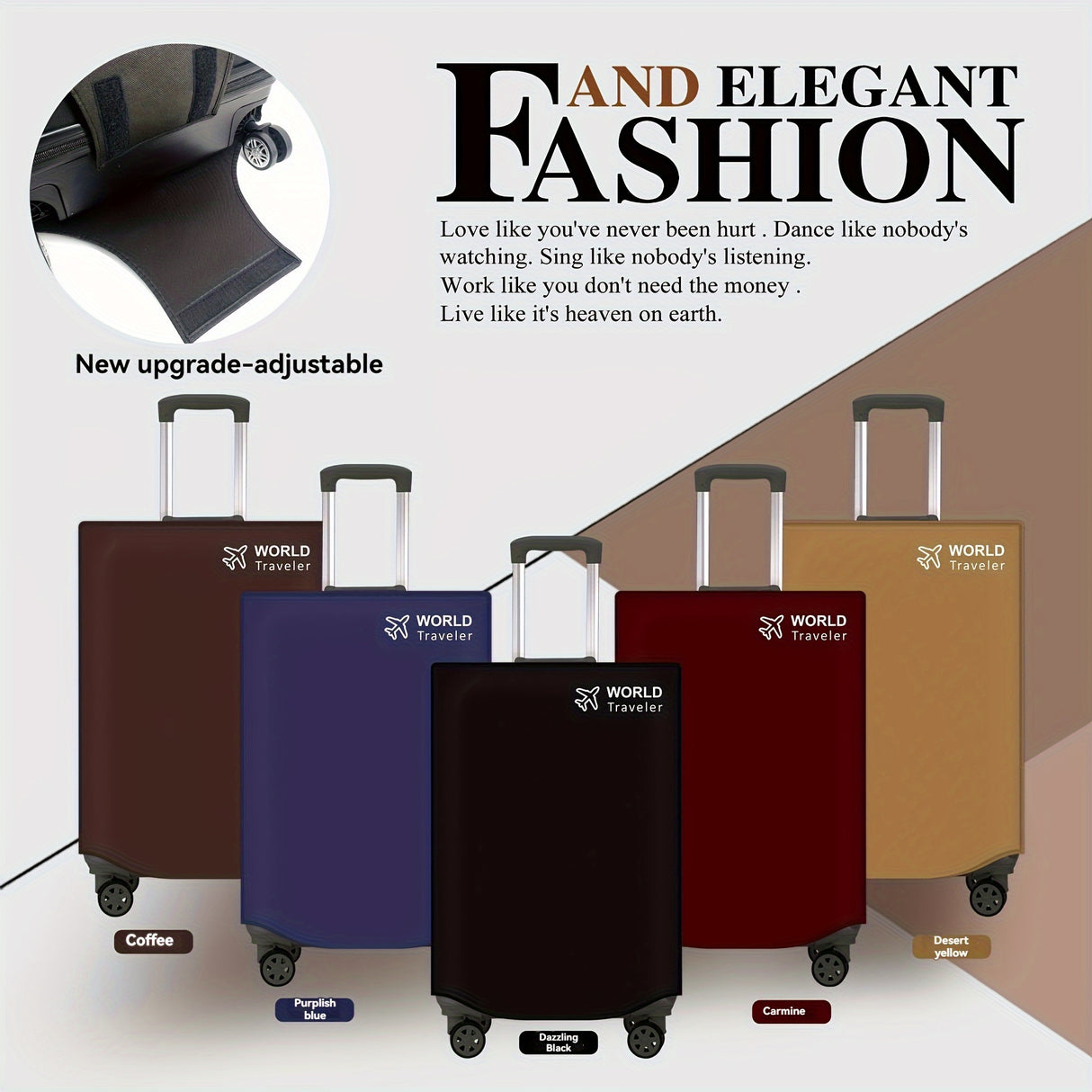 Solid Luggage Bag Cover