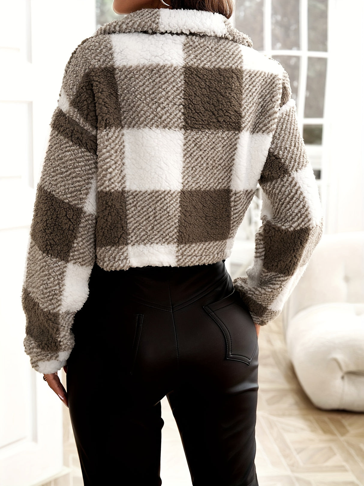 Plaid Teddy Jacket Fall Essential