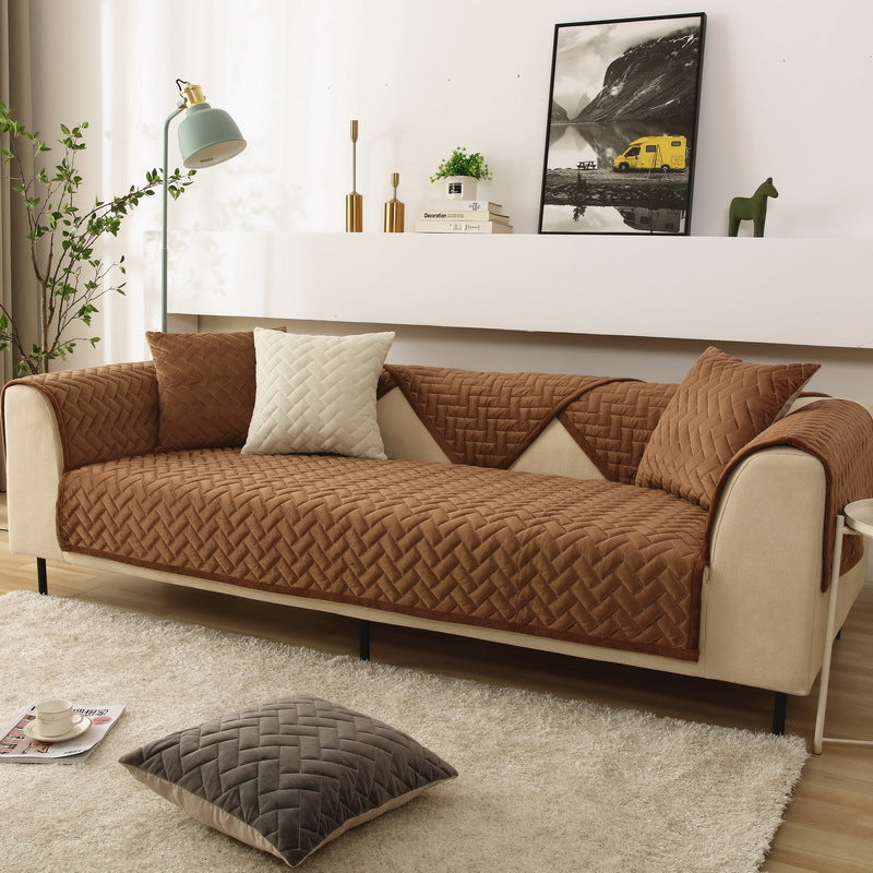 Plush Padded Non-slip Sofa Cover