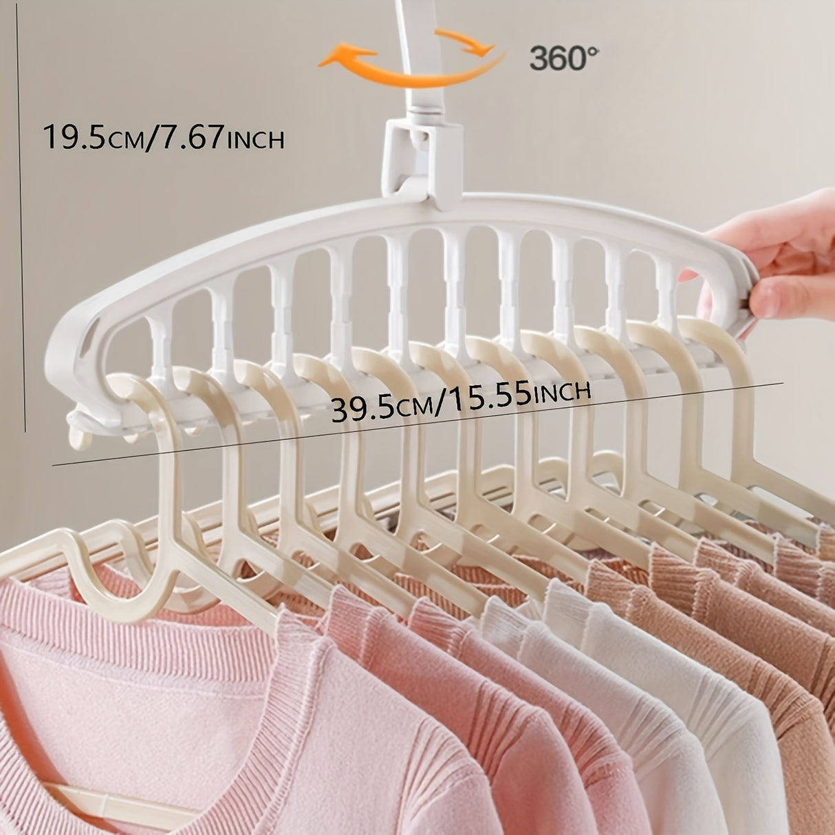 Rotating 11-Hole Hanger Storage Rack