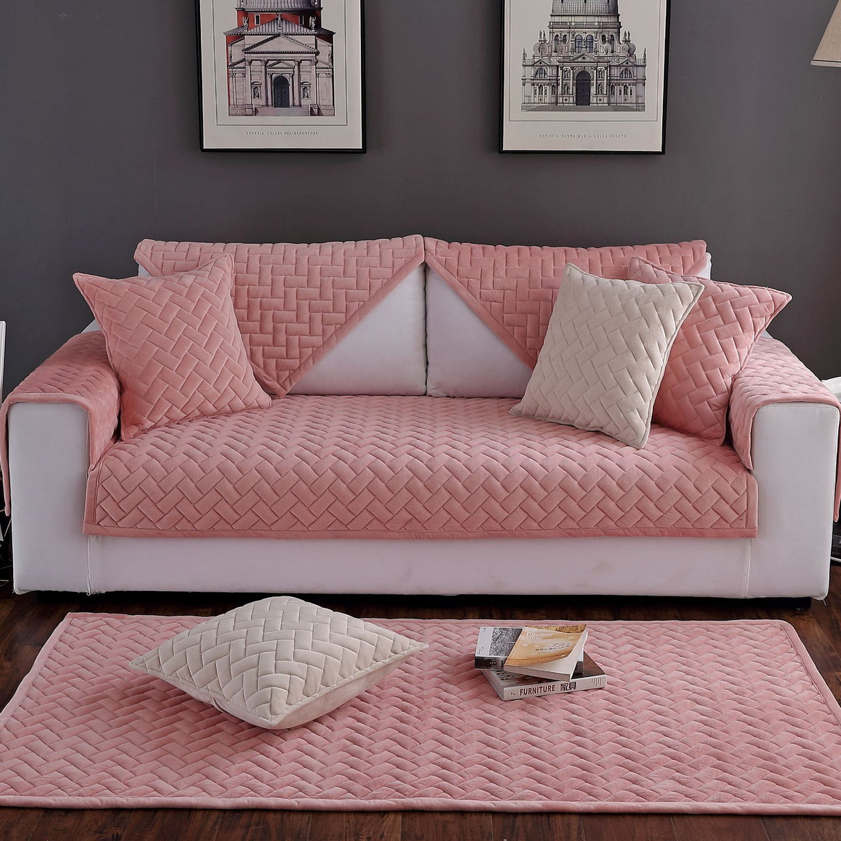 Plush Padded Non-slip Sofa Cover