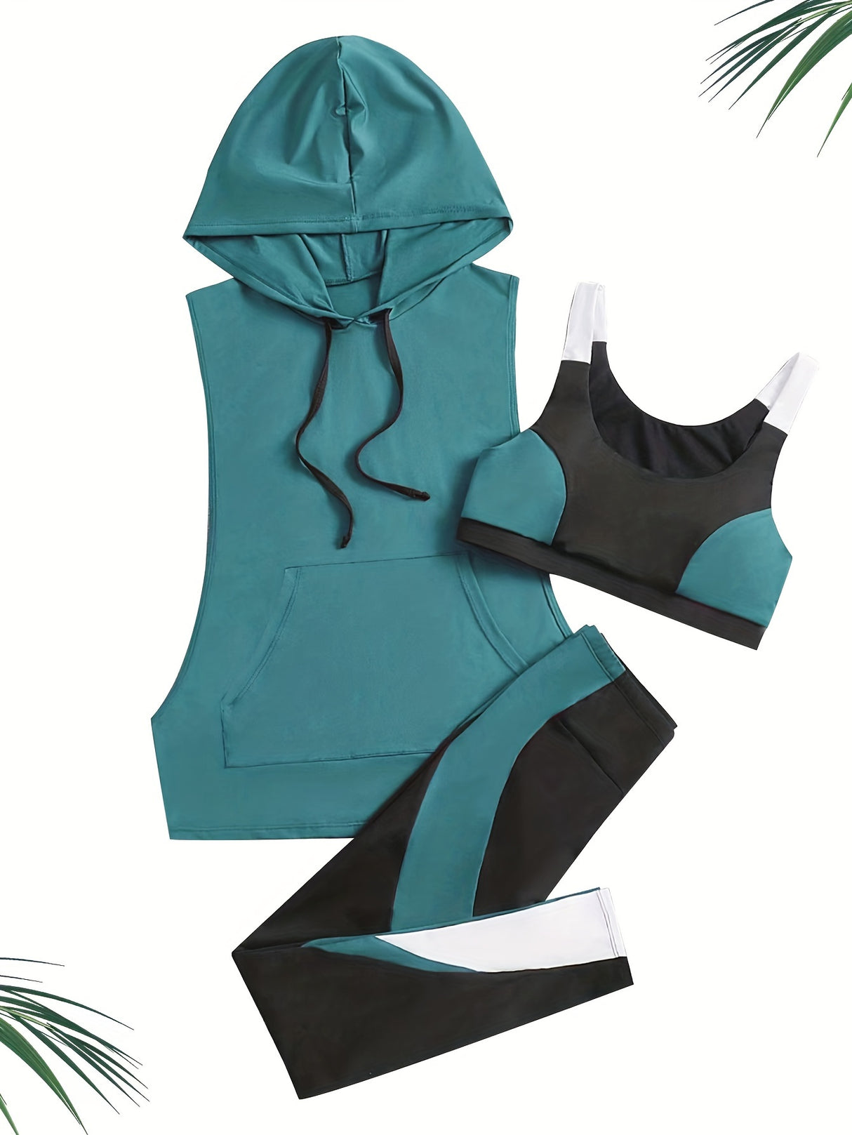 Sports Set Hooded Tank Top and Leggings