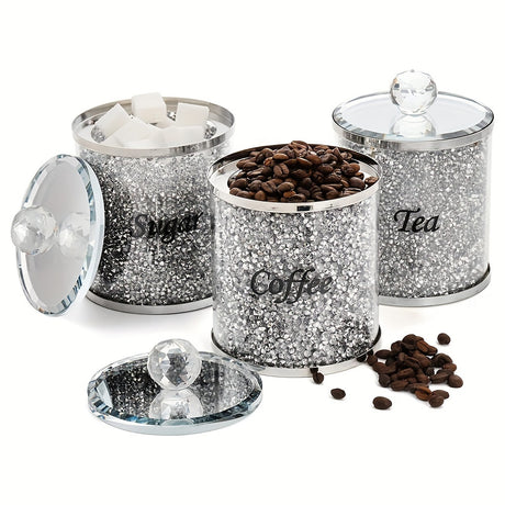 Shiny Glass Diamond Jars