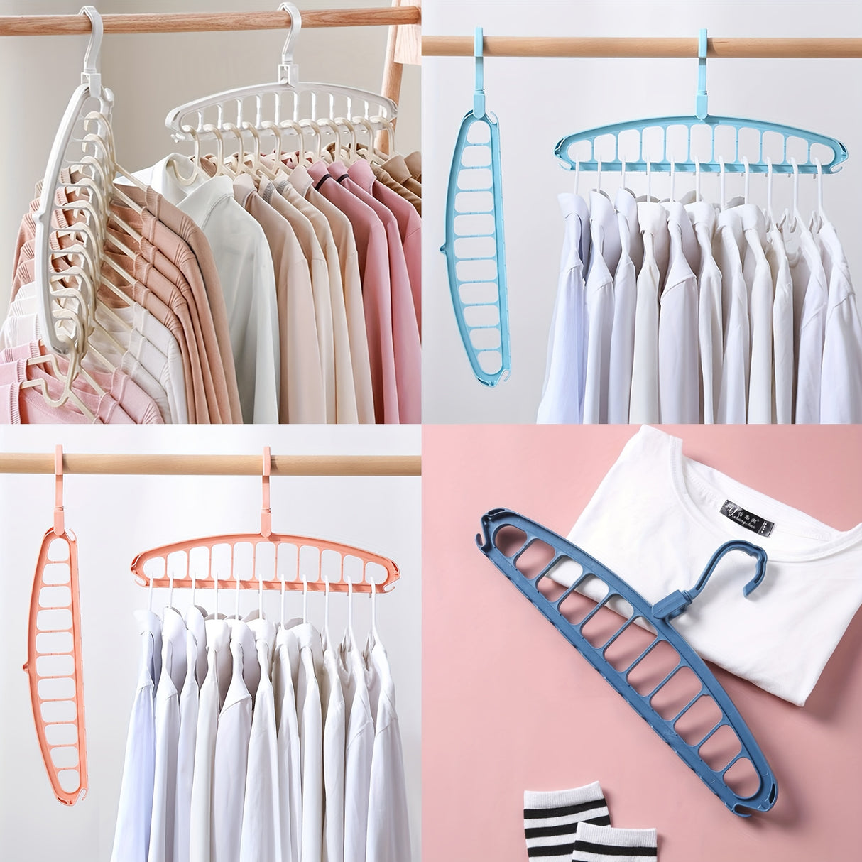 Rotating 11-Hole Hanger Storage Rack
