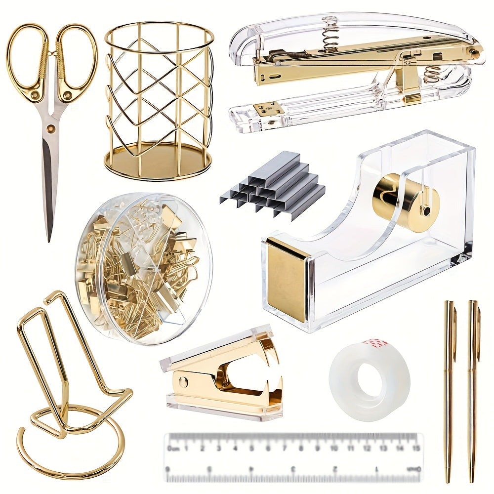 Golden Desk Accessories Set