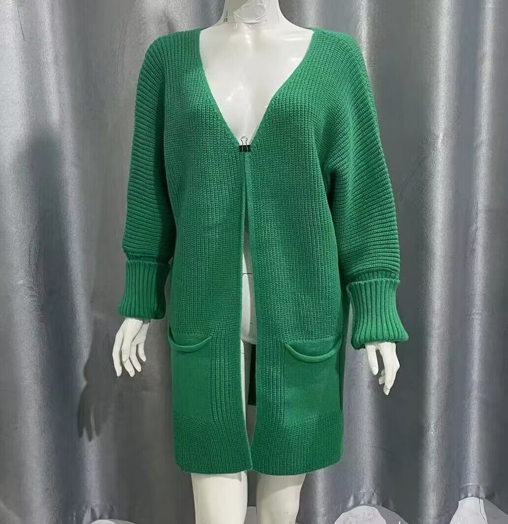 Loose Knit Mid-length Sweater Coat