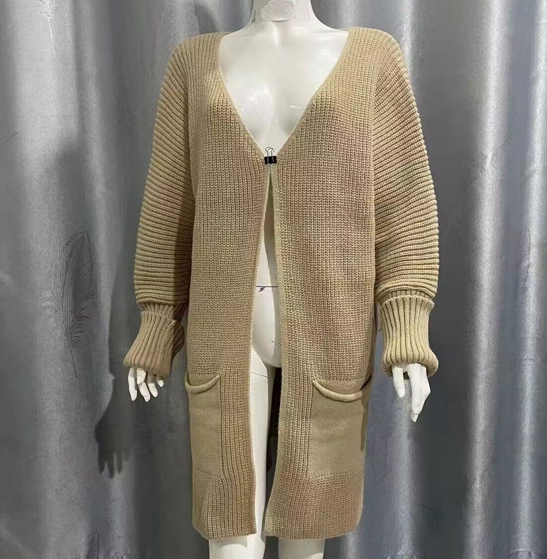 Loose Knit Mid-length Sweater Coat