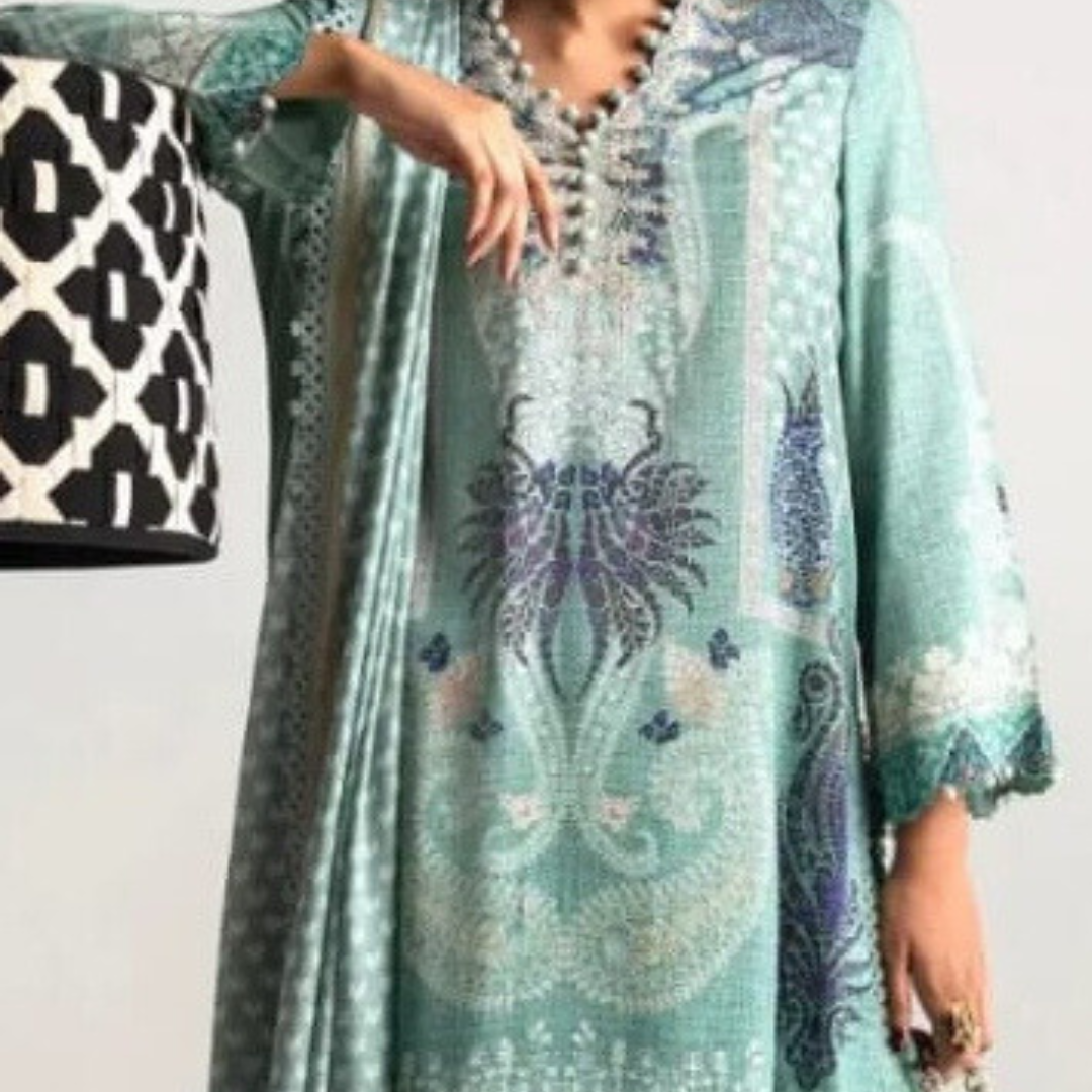 Linen 03 Pcs Unstitched Fabrics