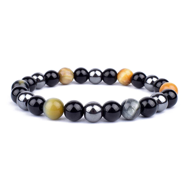 Magnetic Hematite Bracelets with Tiger Eye Stone Beads