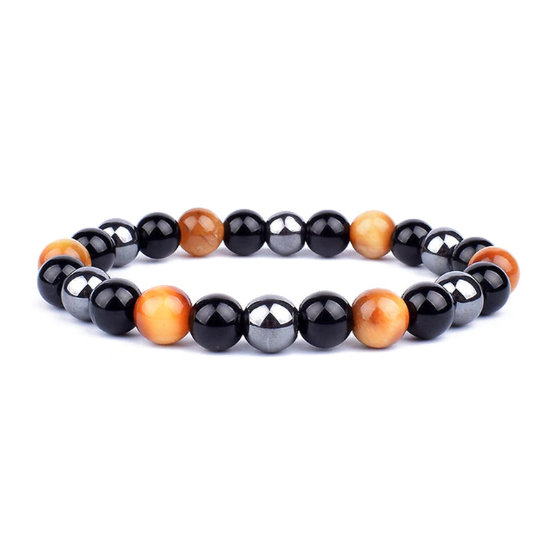 Magnetic Hematite Bracelets with Tiger Eye Stone Beads