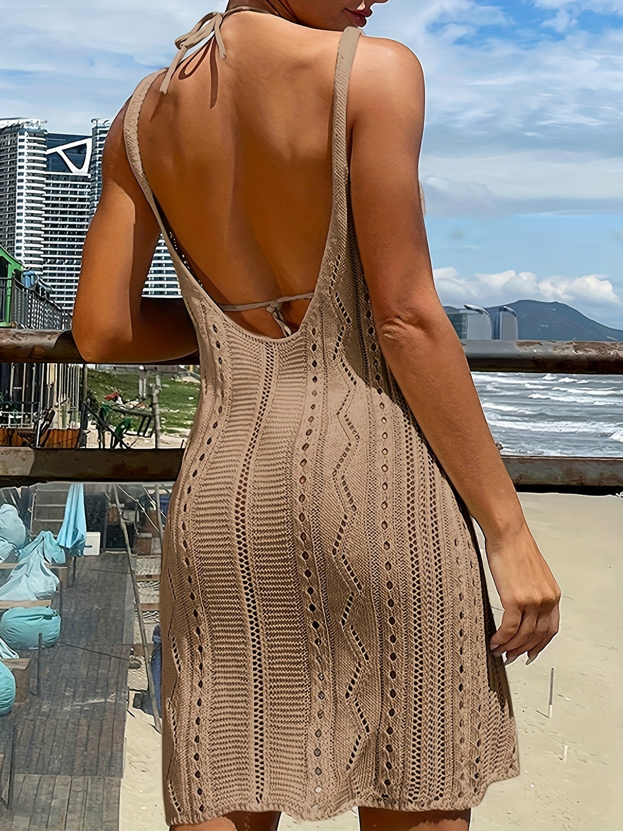 Elegant Khaki Cover Up