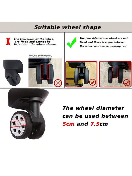 Set of 8 Pieces Wheel Covers for Luggage