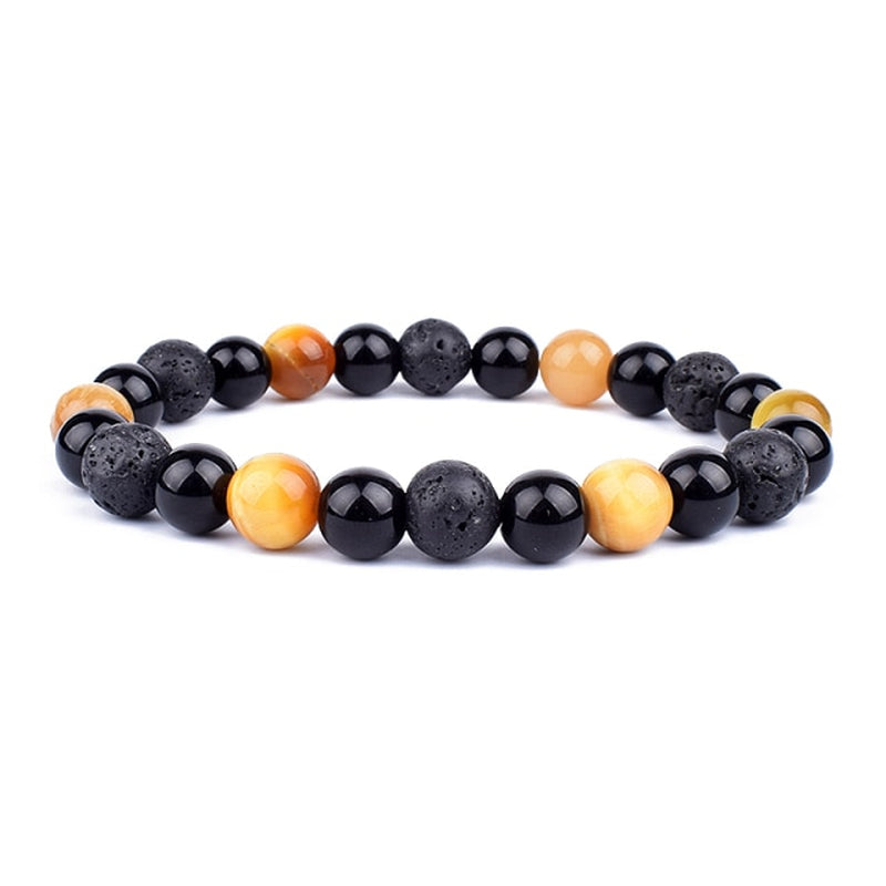 Magnetic Hematite Bracelets with Tiger Eye Stone Beads