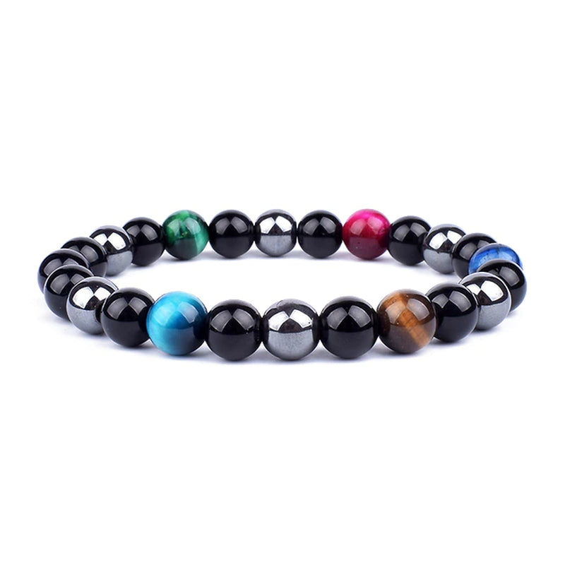 Magnetic Hematite Bracelets with Tiger Eye Stone Beads