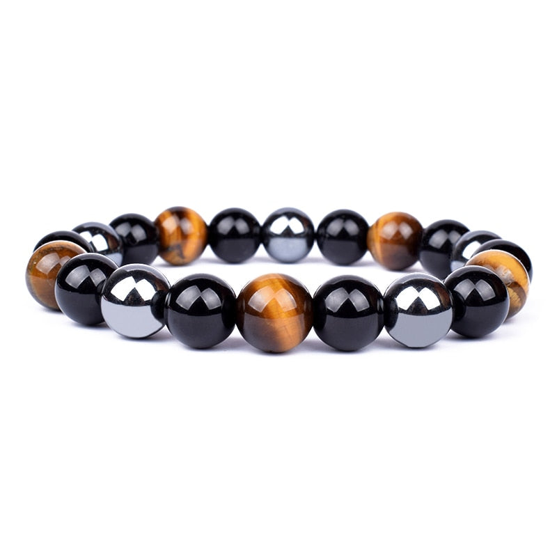 Magnetic Hematite Bracelets with Tiger Eye Stone Beads - Picksentials