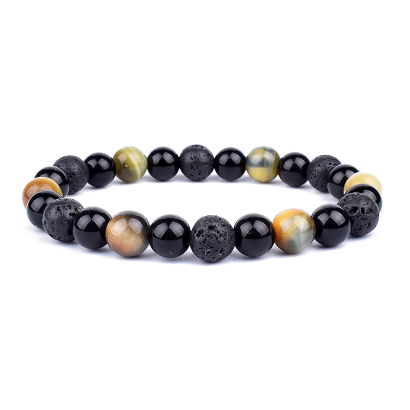 Magnetic Hematite Bracelets with Tiger Eye Stone Beads