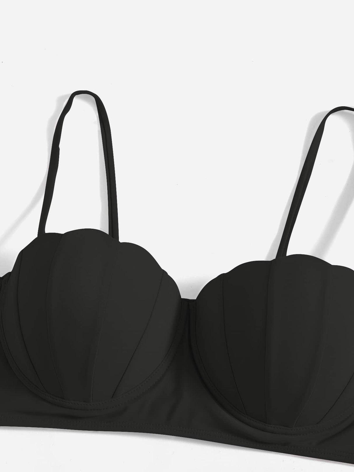 Scallop Trim Push-Up Bikini Top - Swim Basics Plus - Picksentials