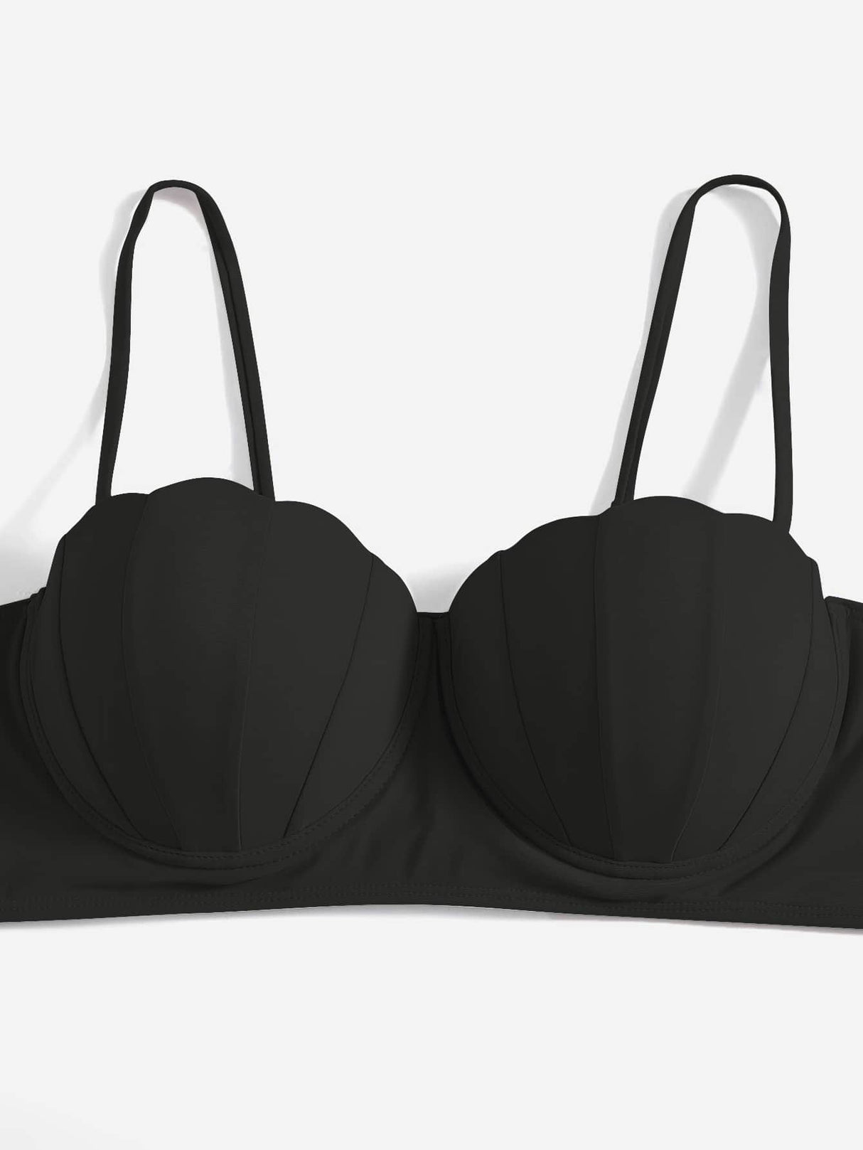 Scallop Trim Push-Up Bikini Top - Swim Basics Plus - Picksentials