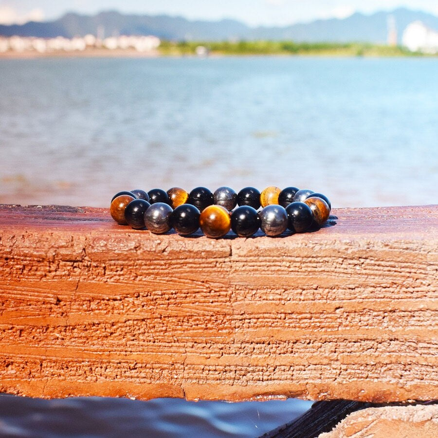 Magnetic Hematite Bracelets with Tiger Eye Stone Beads - Picksentials