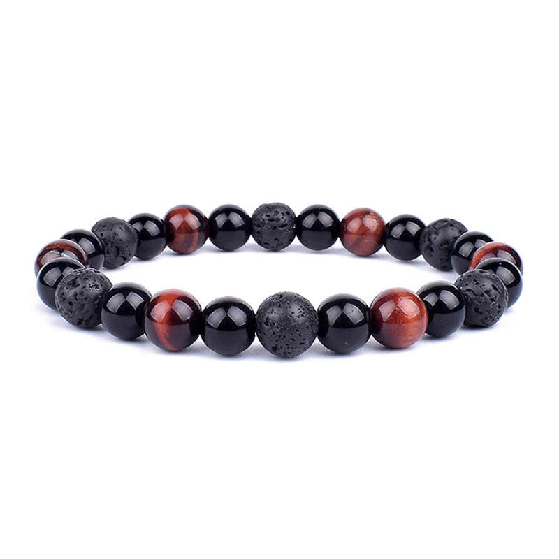 Magnetic Hematite Bracelets with Tiger Eye Stone Beads
