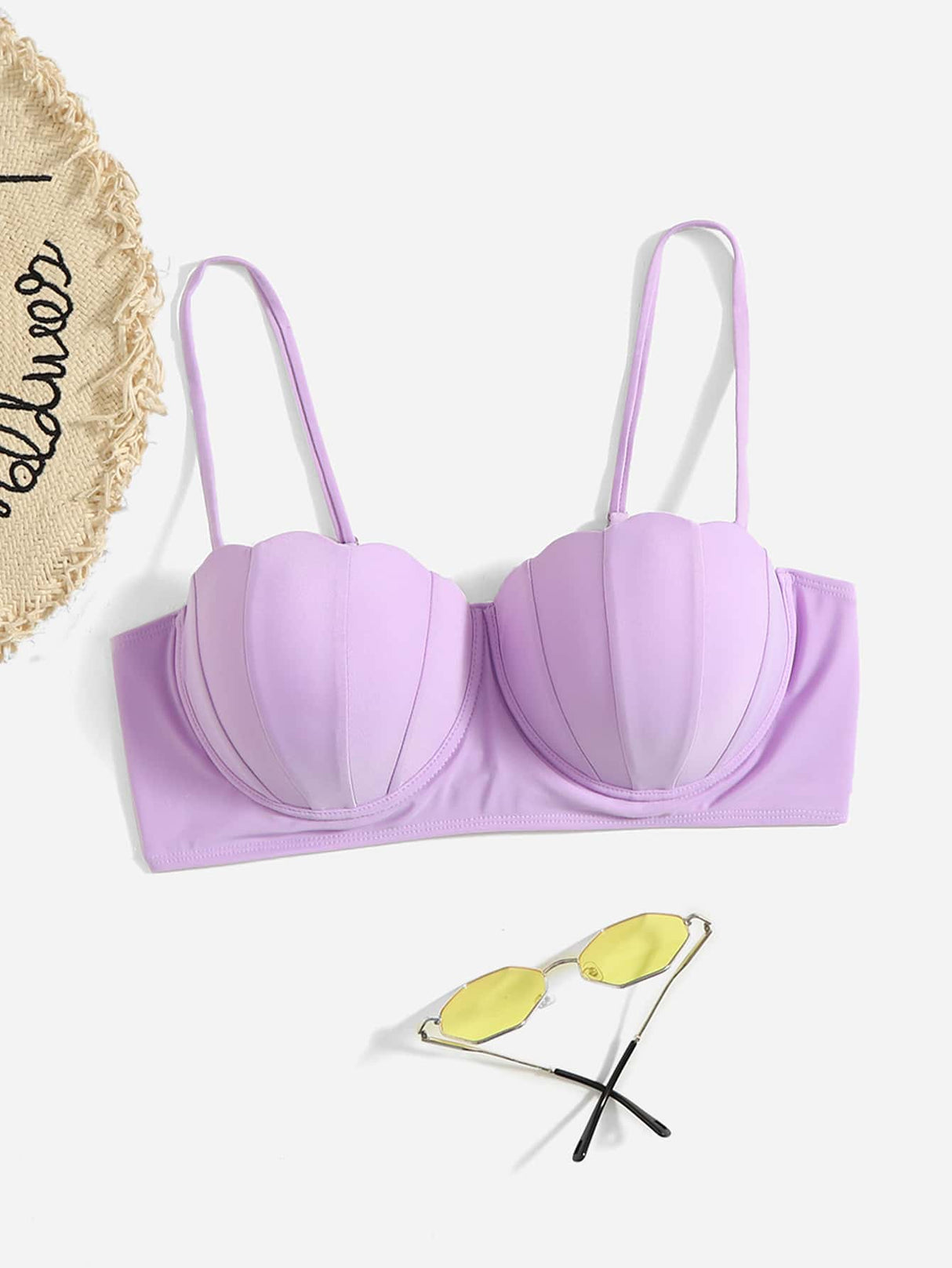 Scallop Trim Push-Up Bikini Top - Swim Basics Plus - Picksentials