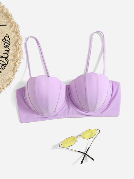 Scallop Trim Push-Up Bikini Top - Swim Basics Plus - Picksentials