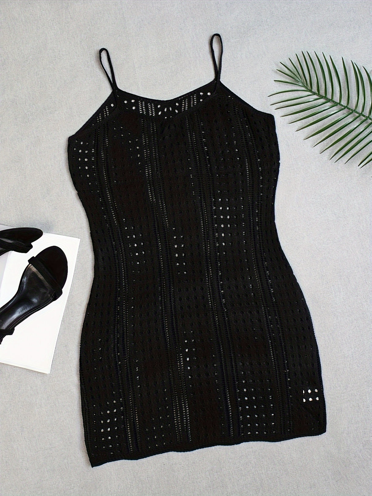 Khaki See-Through Dress