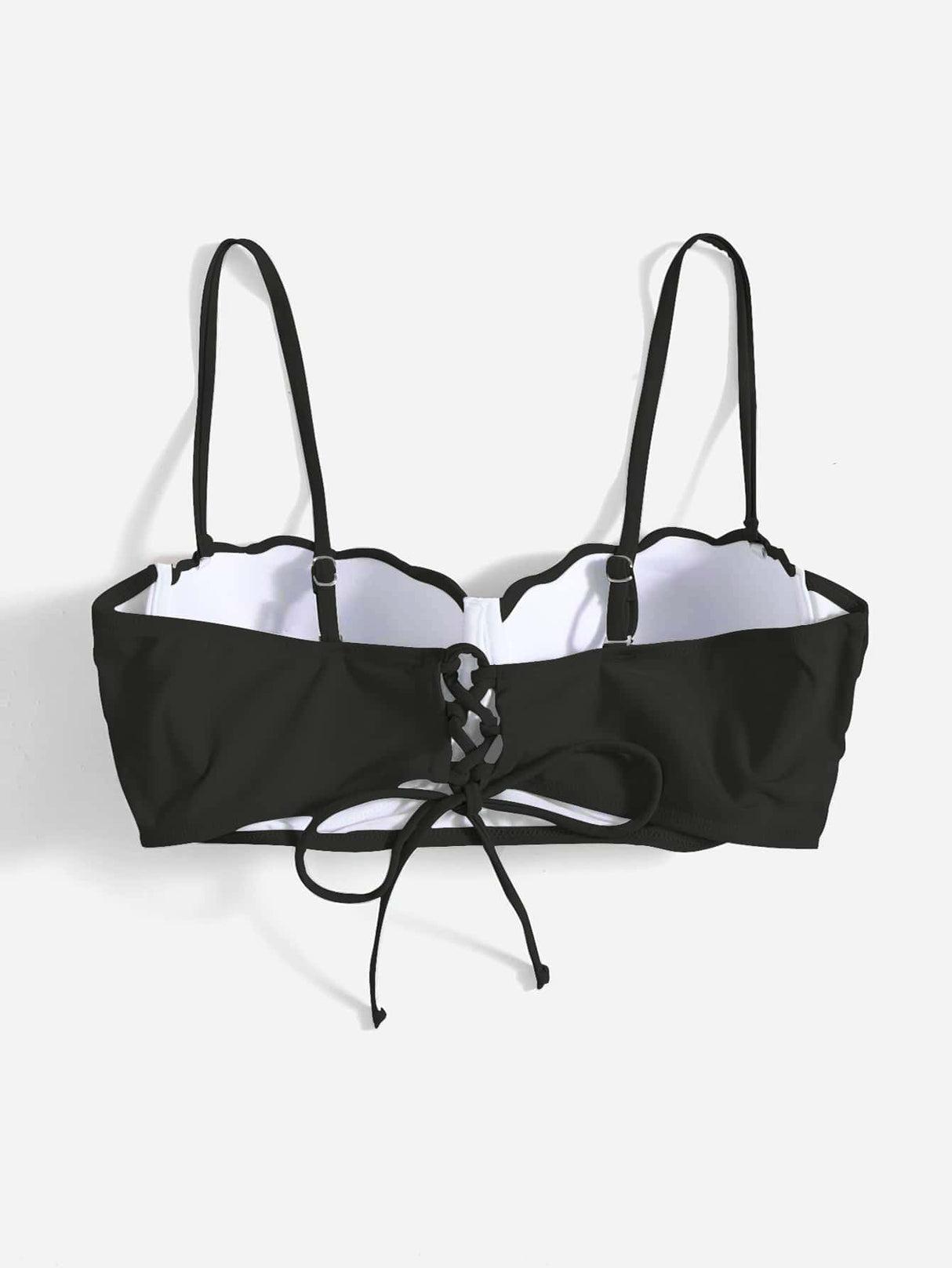 Scallop Trim Push-Up Bikini Top - Swim Basics Plus - Picksentials
