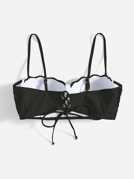 Scallop Trim Push-Up Bikini Top - Swim Basics Plus - Picksentials