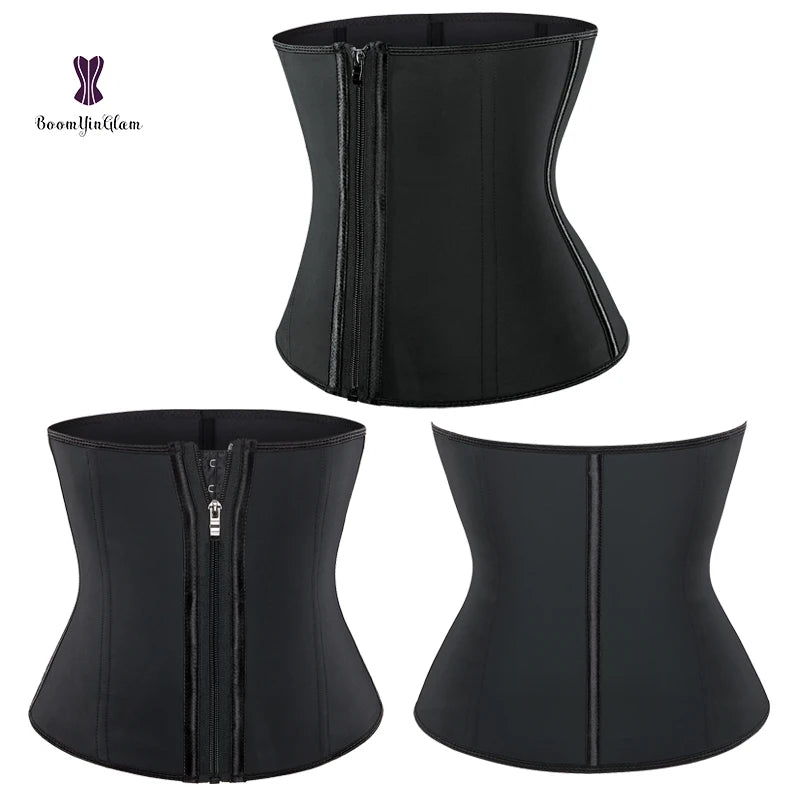 Shapewear for women corset latex waist trainer 7 steel bones plus size - Picksentials