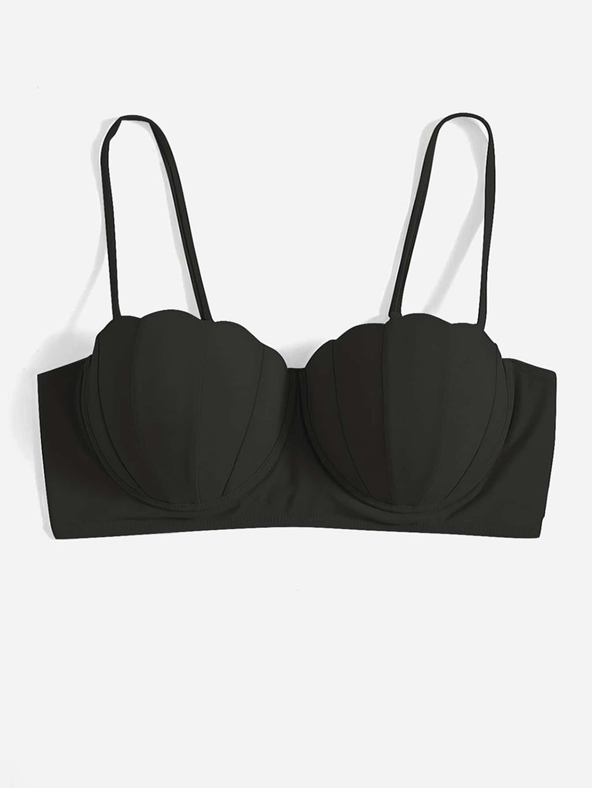 Scallop Trim Push-Up Bikini Top - Swim Basics Plus - Picksentials