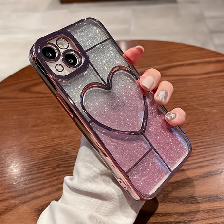 Electroplating Heart-shaped Thickened For Airbag Mobile Phone Case Is Suitable For IPhone Model Is Suitable For IPhone 15, 15pro, 15 Promax