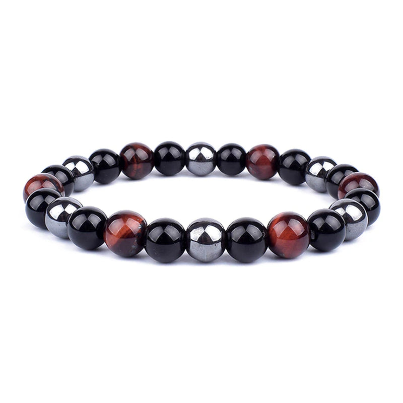 Magnetic Hematite Bracelets with Tiger Eye Stone Beads
