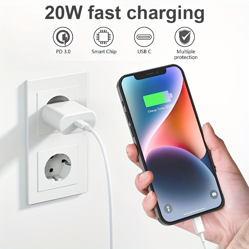 PD 20W Fast Charger For IPhone 13 12 11 14 Pro Max Mini XS Max Plus X For IPad USB Type C Charging Cable Quick Charger Plug