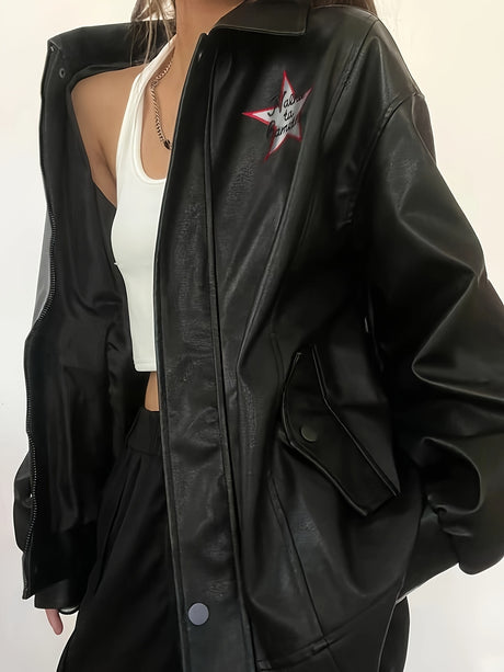 Faux Leather Zip Jacket