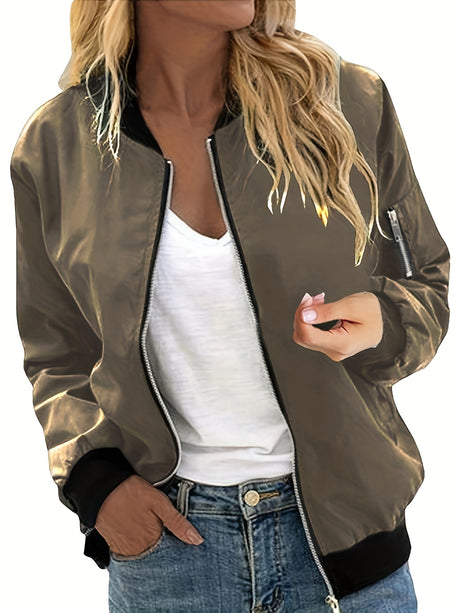 Solid Zip-Up Jacket