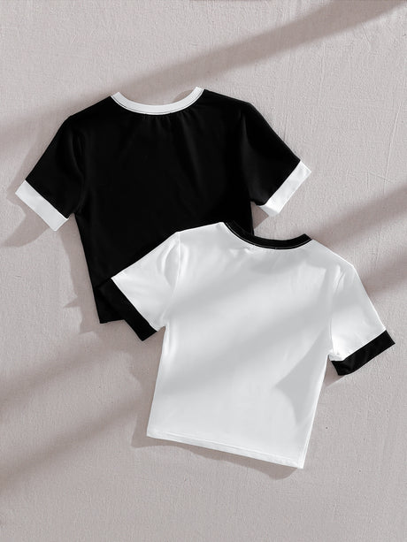 Contrast Binding Tee Set - Picksentials