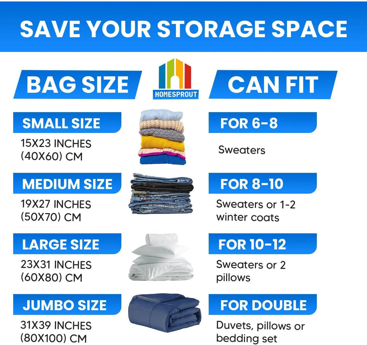 HomeSprout Vacuum Storage Bags